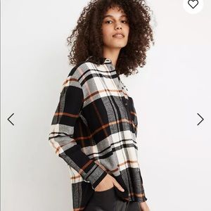 Madewell Oversized Ex-Boyfriend Flannel Shirt in Bromley Plaid